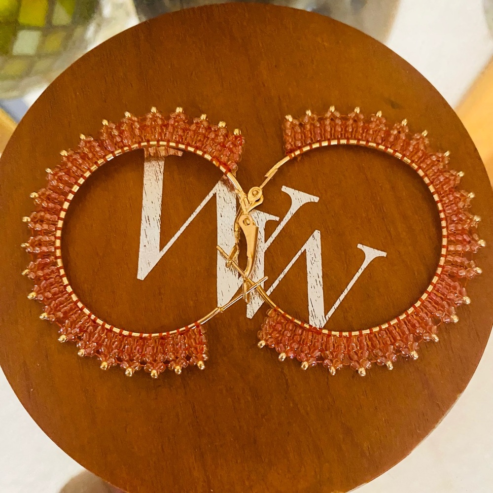 Beaded hoop earrings